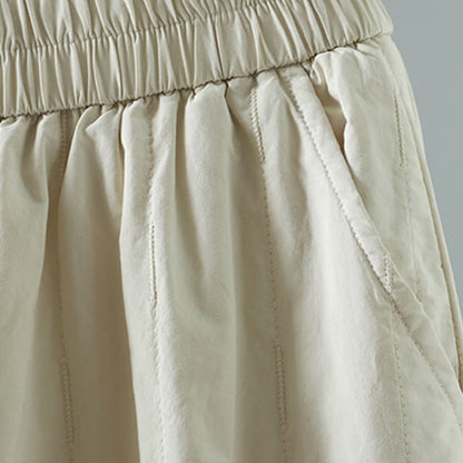 Buddha Stones Winter Plain Women's Harem Cotton Ankle-Length Pants With Pockets