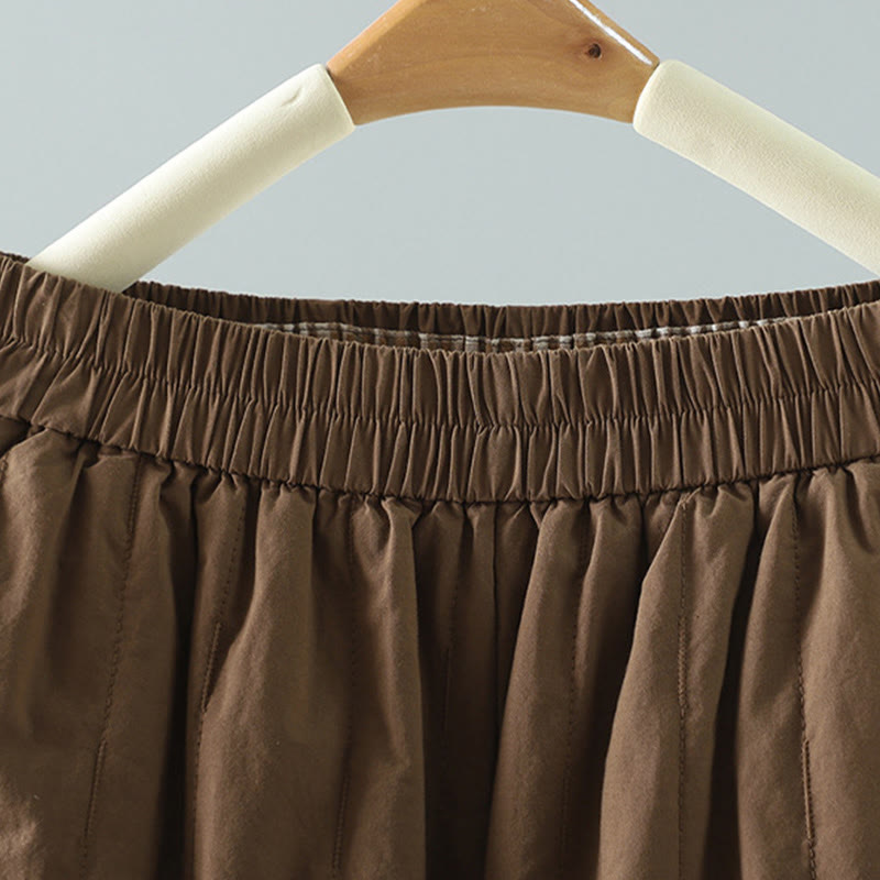 Buddha Stones Winter Plain Women's Harem Cotton Ankle-Length Pants With Pockets