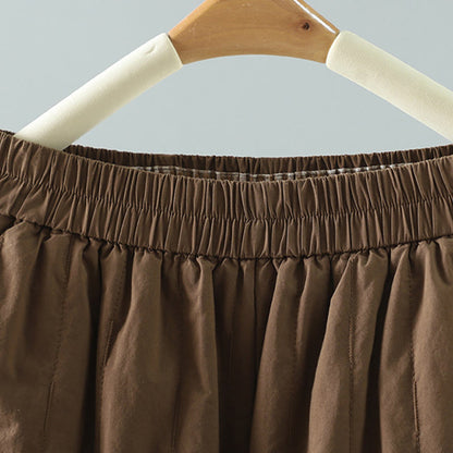 Buddha Stones Winter Plain Women's Harem Cotton Ankle-Length Pants With Pockets
