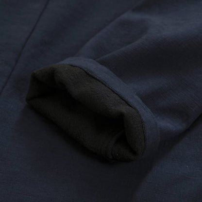 Buddha Stones Men's Long Sleeve Frog-Button Open Front Fleece-Lined Cotton Linen Jacket Kimono