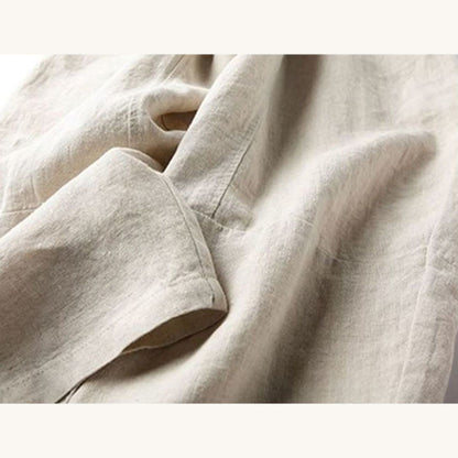 Buddha Stones Casual High Waist Design Women's Harem Cotton 7-8 Length Pants With Pockets