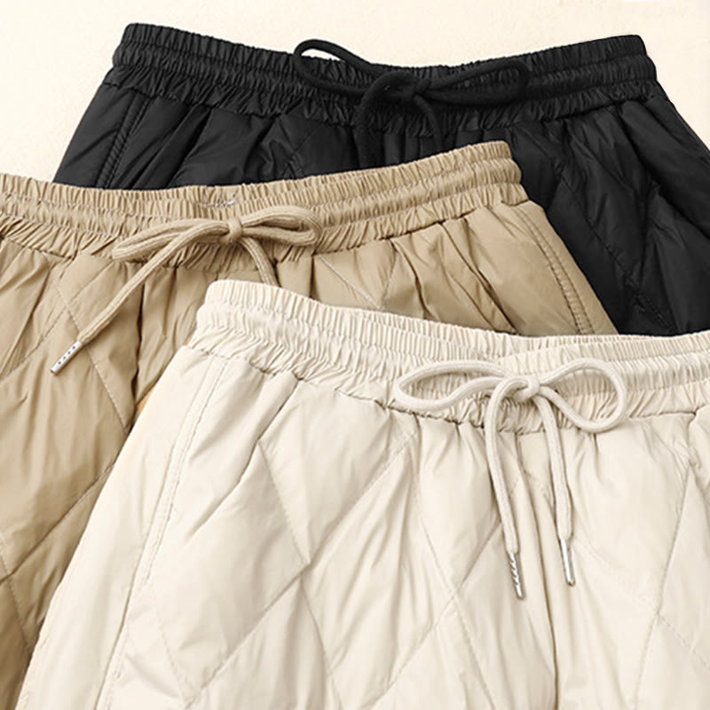 Buddha Stones Casual High Waist Drawstring Design Women's Wide Leg Cotton Pants With Pockets