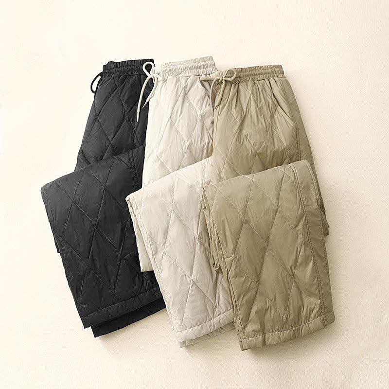 Buddha Stones Casual High Waist Drawstring Design Women's Wide Leg Cotton Pants With Pockets