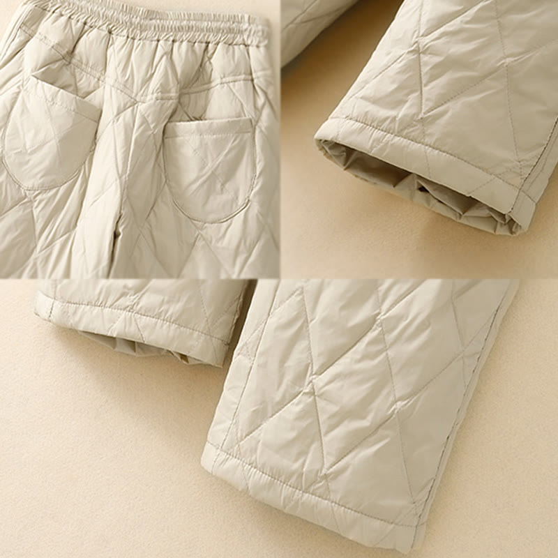 Buddha Stones Casual High Waist Drawstring Design Women's Wide Leg Cotton Pants With Pockets