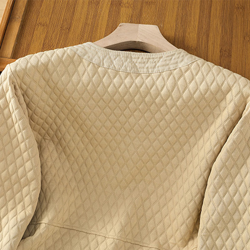 Buddha Stones Retro Plain Women's Cotton Long Sleeve Jacket With Pockets