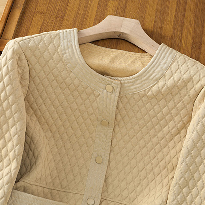 Buddha Stones Retro Plain Women's Cotton Long Sleeve Jacket With Pockets