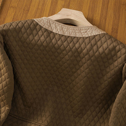 Buddha Stones Retro Plain Women's Cotton Long Sleeve Jacket With Pockets