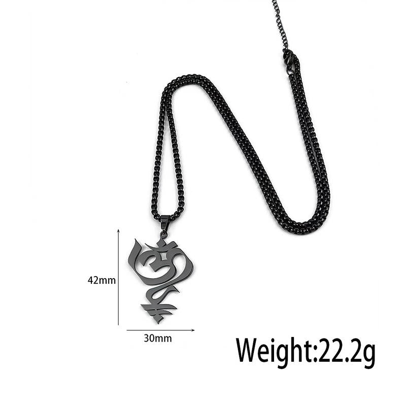 Buddha Stones Vintage OM Symbol geometry Design Stainless Steel Connection Necklace Pendant