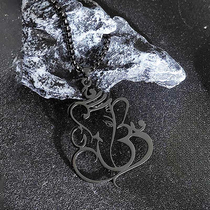 Buddha Stones Ganesh Elephant Stainless Steel Protection Necklace Pendant