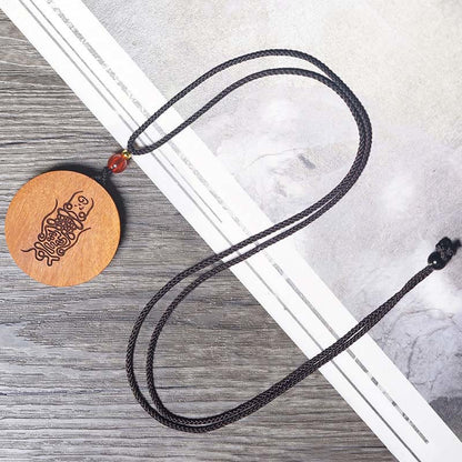 FREE Today: Good Fortune and Luck Lightning Struck Jujube Wood Yin Yang Bagua Necklace Pendant