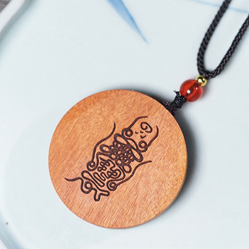 FREE Today: Good Fortune and Luck Lightning Struck Jujube Wood Yin Yang Bagua Necklace Pendant