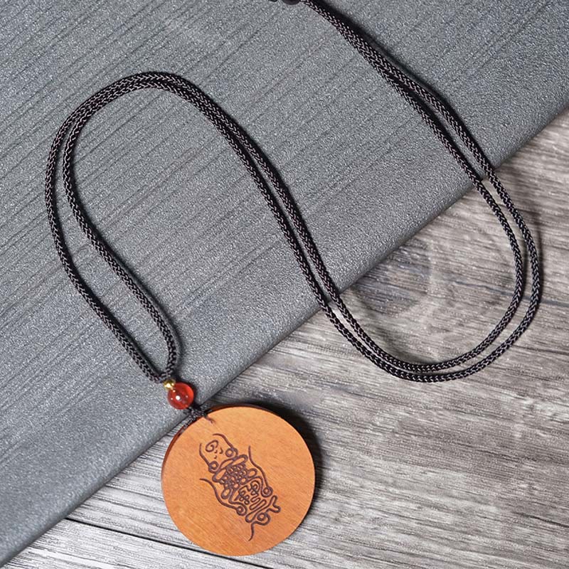 FREE Today: Good Fortune and Luck Lightning Struck Jujube Wood Yin Yang Bagua Necklace Pendant