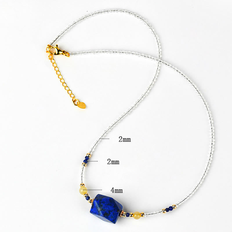Buddha Stones White Crystal Lazurite Healing Meditation Necklace Pendant