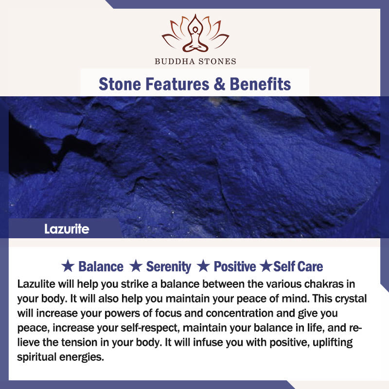 Buddha Stones White Crystal Lazurite Healing Meditation Necklace Pendant