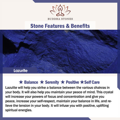 Buddha Stones White Crystal Lazurite Healing Meditation Necklace Pendant