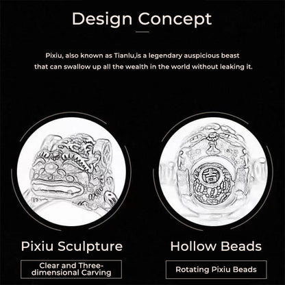 Buddha Stones Lucky FengShui PiXiu Copper Coin Rotatable Ring