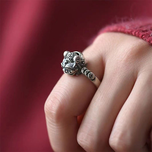 Buddha Stones Lucky FengShui PiXiu Copper Coin Rotatable Ring
