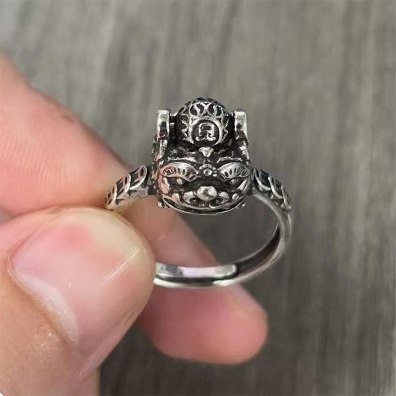 Buddha Stones Lucky FengShui PiXiu Copper Coin Rotatable Ring