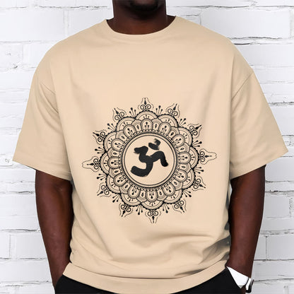 Buddha Stones Symmetry Mandala Om Symbol Pattern Tee Cotton T-shirt