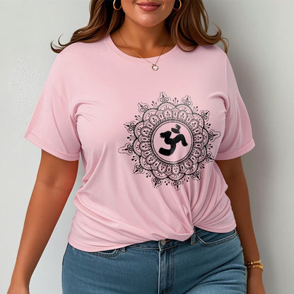 Buddha Stones Symmetry Mandala Om Symbol Pattern Tee Cotton T-shirt