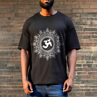 Buddha Stones Symmetry Mandala Om Symbol Pattern Tee Cotton T-shirt