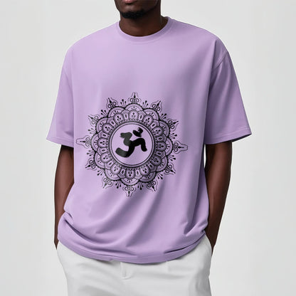 Buddha Stones Symmetry Mandala Om Symbol Pattern Tee Cotton T-shirt
