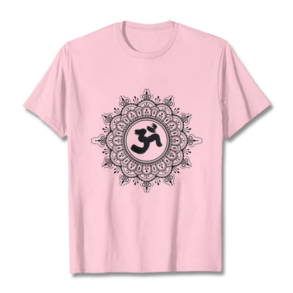 Buddha Stones Symmetry Mandala Om Symbol Pattern Tee Cotton T-shirt