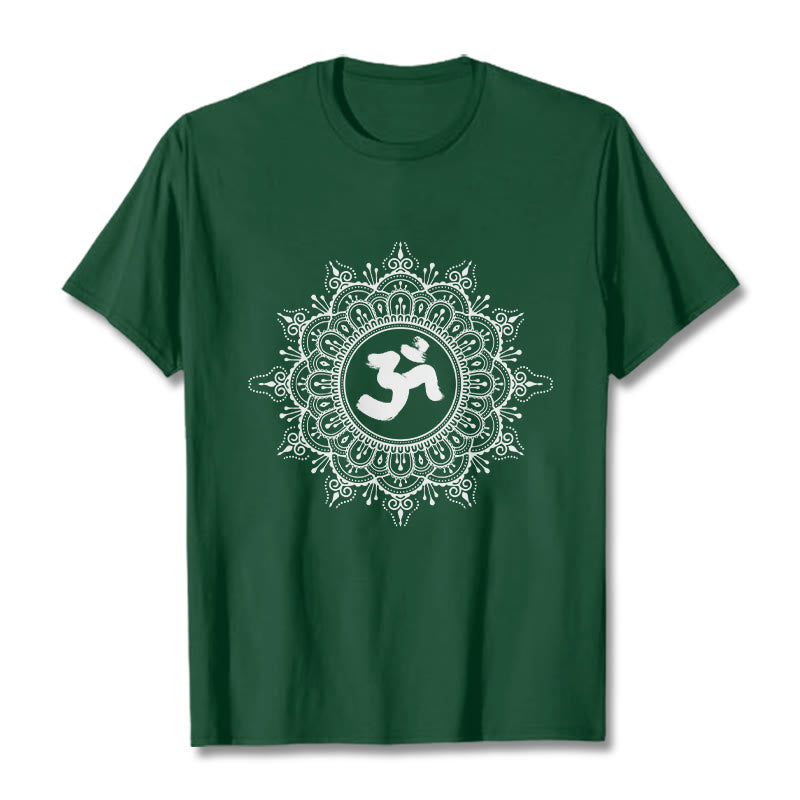 Buddha Stones Symmetry Mandala Om Symbol Pattern Tee Cotton T-shirt