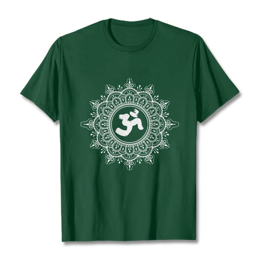 Buddha Stones Symmetry Mandala Om Symbol Pattern Tee Cotton T-shirt
