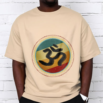 Buddha Stones Vibrant Color Simple Circular Mandala Pattern Om Symbol Tee Cotton T-shirt