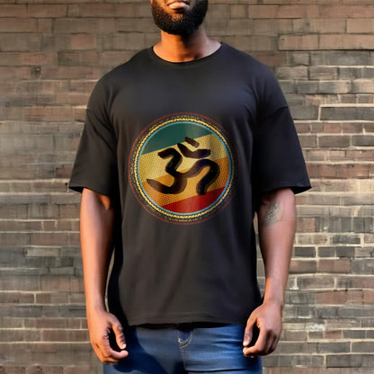 Buddha Stones Vibrant Color Simple Circular Mandala Pattern Om Symbol Tee Cotton T-shirt