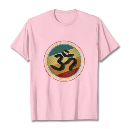 Buddha Stones Vibrant Color Simple Circular Mandala Pattern Om Symbol Tee Cotton T-shirt