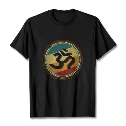 Buddha Stones Vibrant Color Simple Circular Mandala Pattern Om Symbol Tee Cotton T-shirt