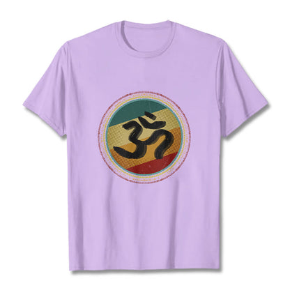 Buddha Stones Vibrant Color Simple Circular Mandala Pattern Om Symbol Tee Cotton T-shirt
