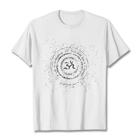 Buddha Stones Mandala Om Symbol Mantra Pattern Tee Cotton T-shirt