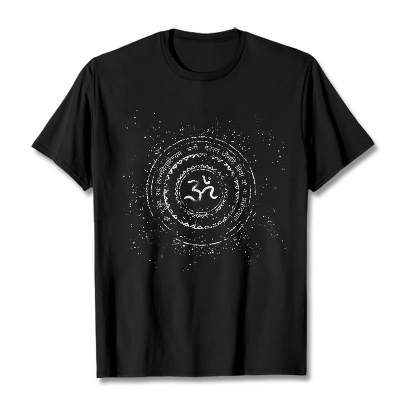 Buddha Stones Mandala Om Symbol Mantra Pattern Tee Cotton T-shirt
