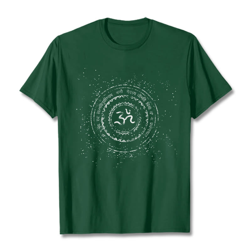 Buddha Stones Mandala Om Symbol Mantra Pattern Tee Cotton T-shirt
