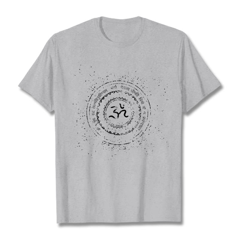 Buddha Stones Mandala Om Symbol Mantra Pattern Tee Cotton T-shirt