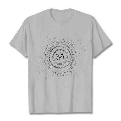 Buddha Stones Mandala Om Symbol Mantra Pattern Tee Cotton T-shirt