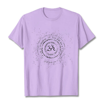 Buddha Stones Mandala Om Symbol Mantra Pattern Tee Cotton T-shirt