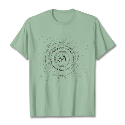Buddha Stones Mandala Om Symbol Mantra Pattern Tee Cotton T-shirt