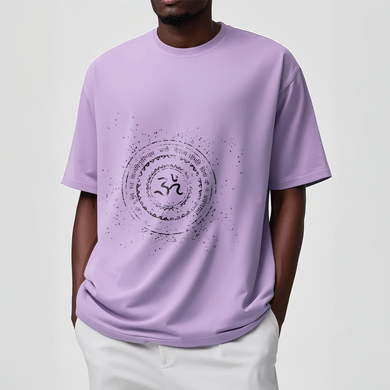 Buddha Stones Mandala Om Symbol Mantra Pattern Tee Cotton T-shirt