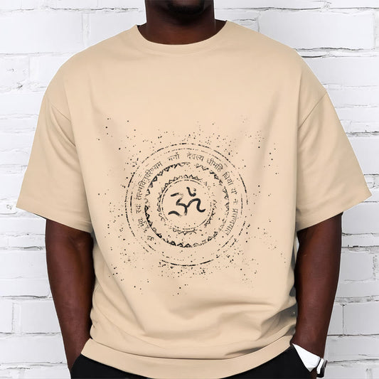 Buddha Stones Mandala Om Symbol Mantra Pattern Tee Cotton T-shirt