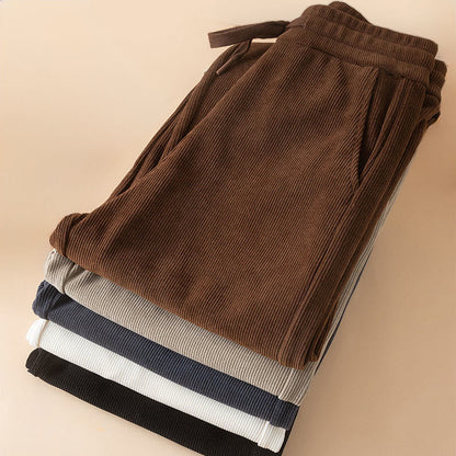 Buddha Stones Women's Fall Pure Color Wide Leg Cotton Pants With Pockets