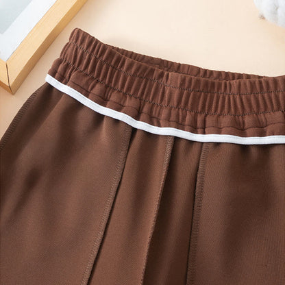 Buddha Stones Women's Plain High Waist Design Wide Leg Cotton Pants With Pockets