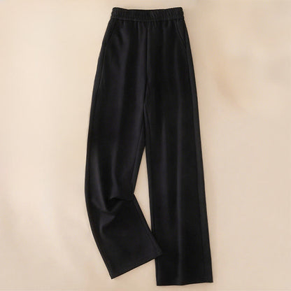 Buddha Stones Women's Plain High Waist Design Wide Leg Cotton Pants With Pockets