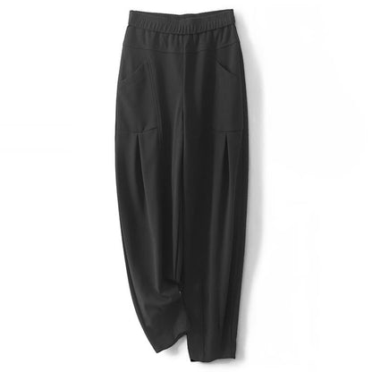 Buddha Stones Women's Casual Vintage Patchwork High Waist Design Thermal Pants With Pockets