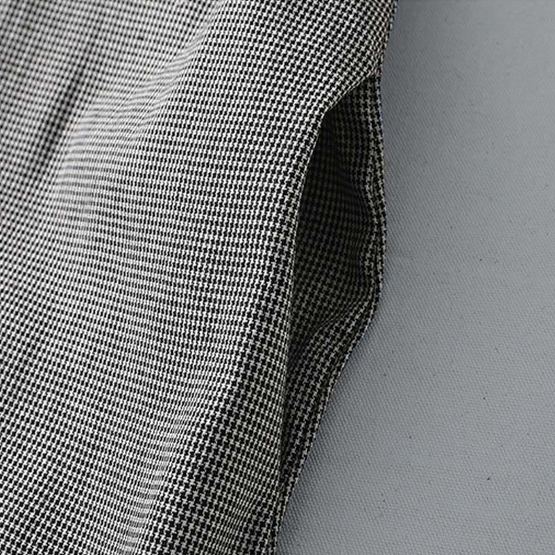 Buddha Stones Plaid Pattern Pleated Ruffled Design Long Sleeve Cotton Midi Dress With Pockets