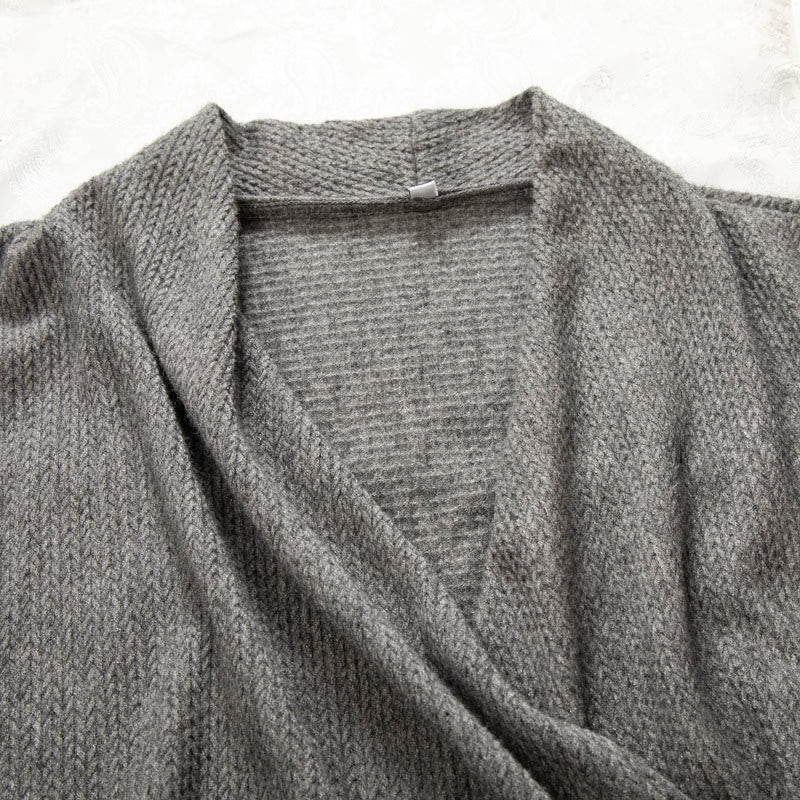 Buddha Stones Plain Irregular Collar Design Men's Cotton Long Sleeve Jacket Shirt