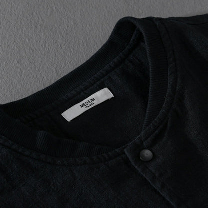 Buddha Stones Solid Color Ribbed Hem Long Sleeve Men's Cotton Linen Shirt With Pockets